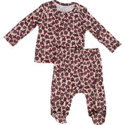 Antique Floral Ribbed Bamboo Layette Set