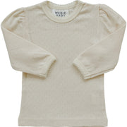 Cream Pointelle Long Sleeve Tee