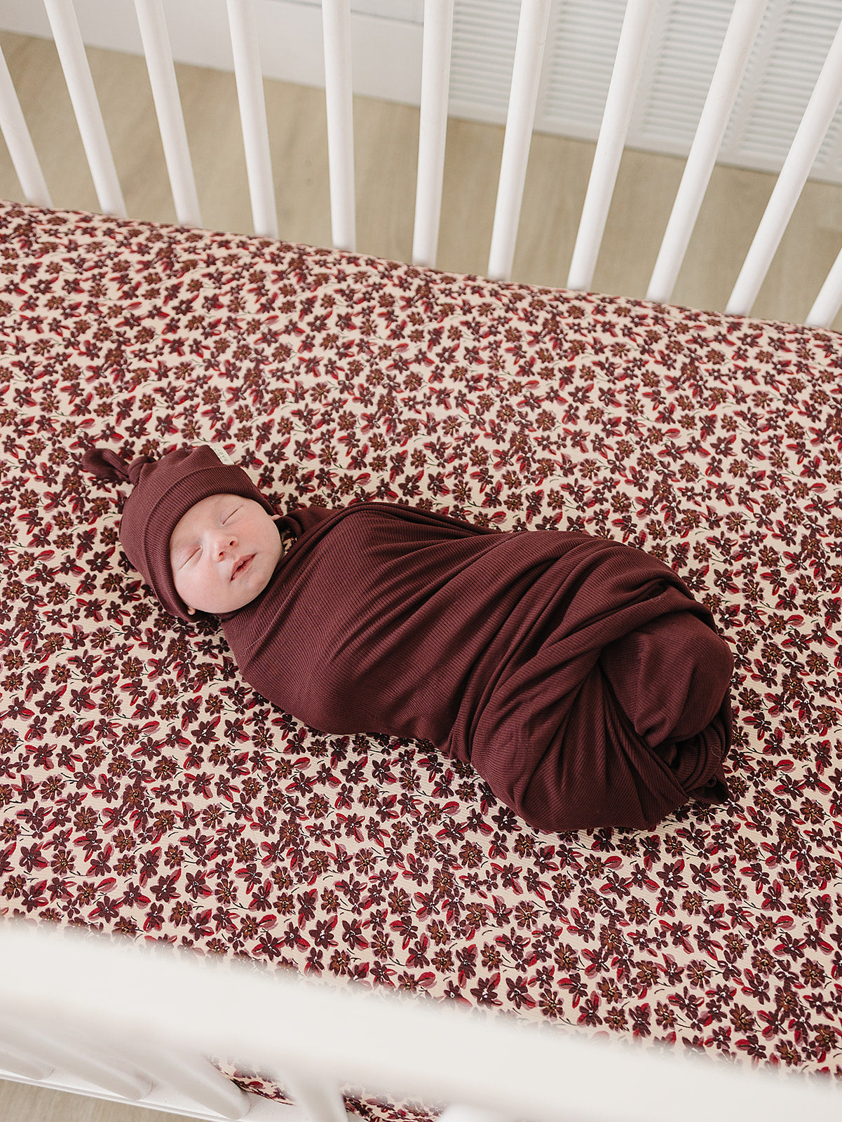 Deep Violet Ribbed Bamboo Stretch Swaddle