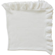 White Ruffle Knit Blanket