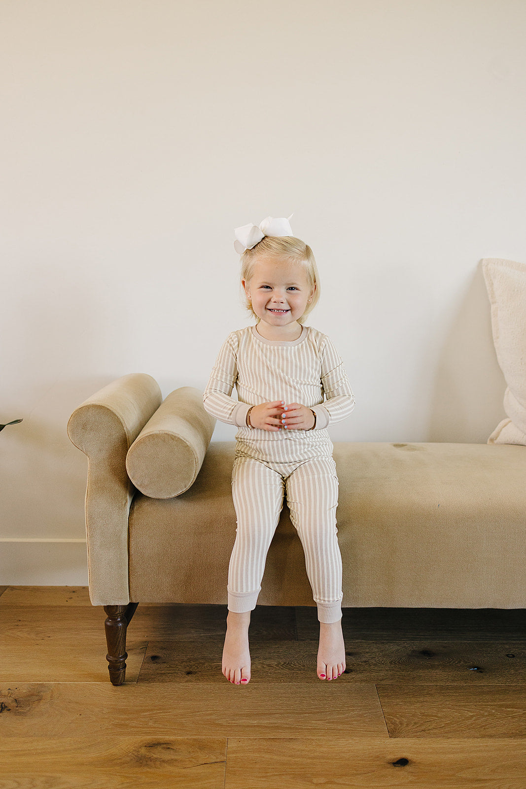 Taupe Stripe Ribbed Bamboo Cozy Set