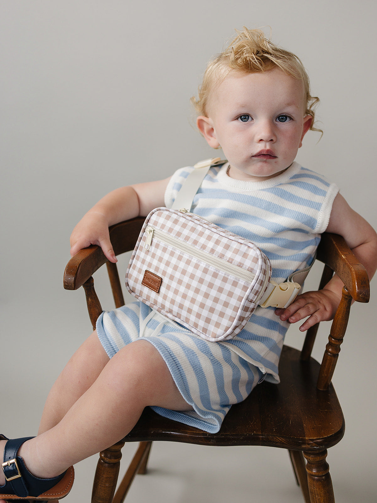 Tan Gingham Mini Fanny Pack