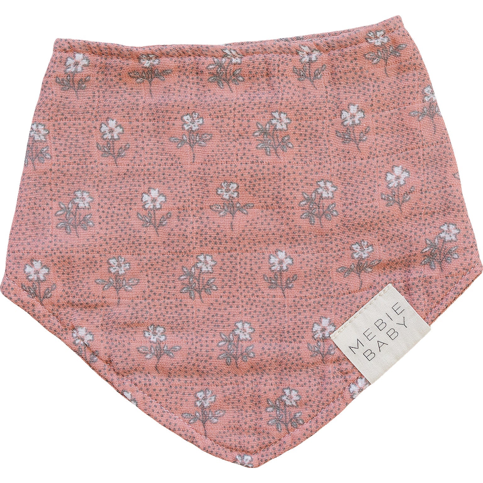 Vintage Pink Floral Classic Muslin Bib