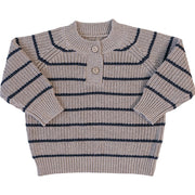 Brown + Charcoal Stripe Knit Sweater