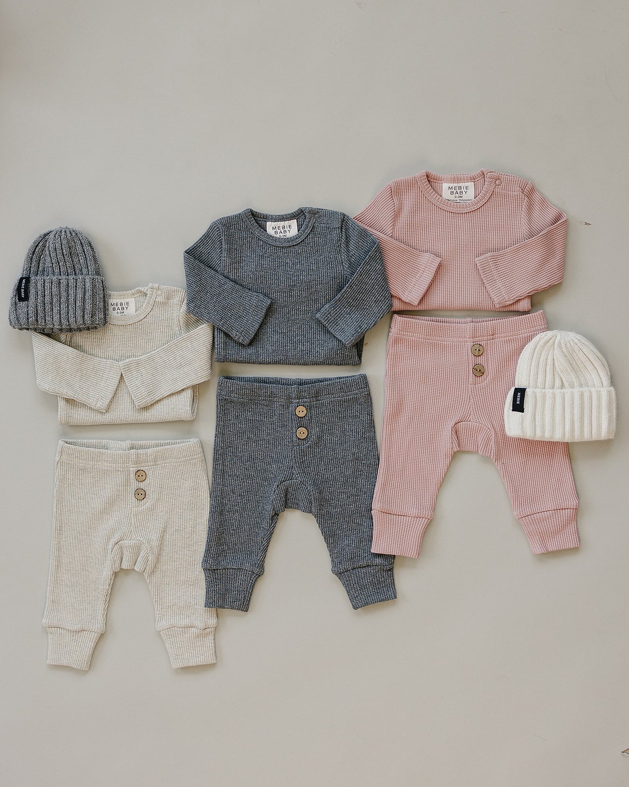 Charcoal Bodysuit Waffle Set