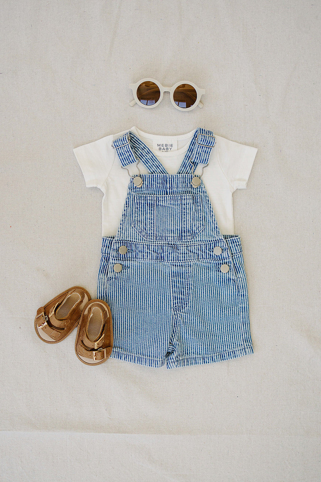 Stripe Short Overalls