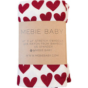Hearts Ribbed Bamboo Stretch Swaddle