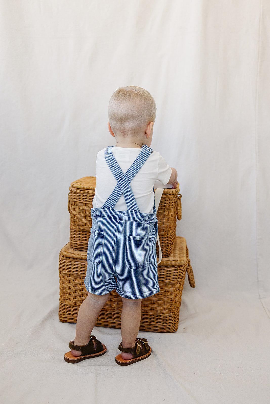 Stripe Short Overalls