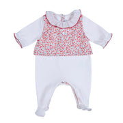AGATHE | Baby Girls White Floral Organic Cotton All-in-One