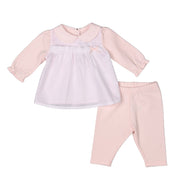 ALMA | Girls Pink & White Organic Cotton All-in-One