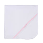 ANDREA | Girls White & Pink Quilted Cotton Blanket