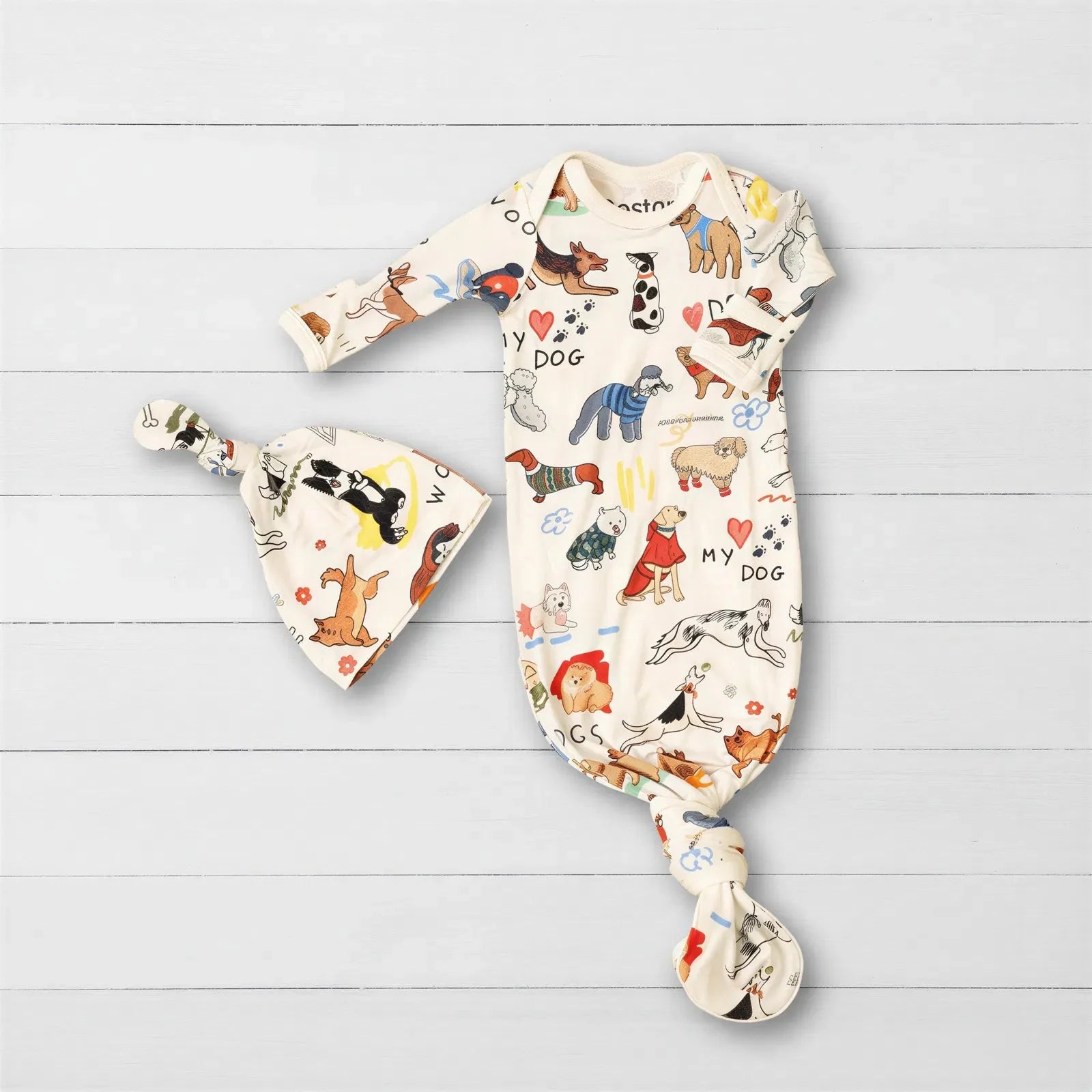 Puppy Pals White Gown & Hat