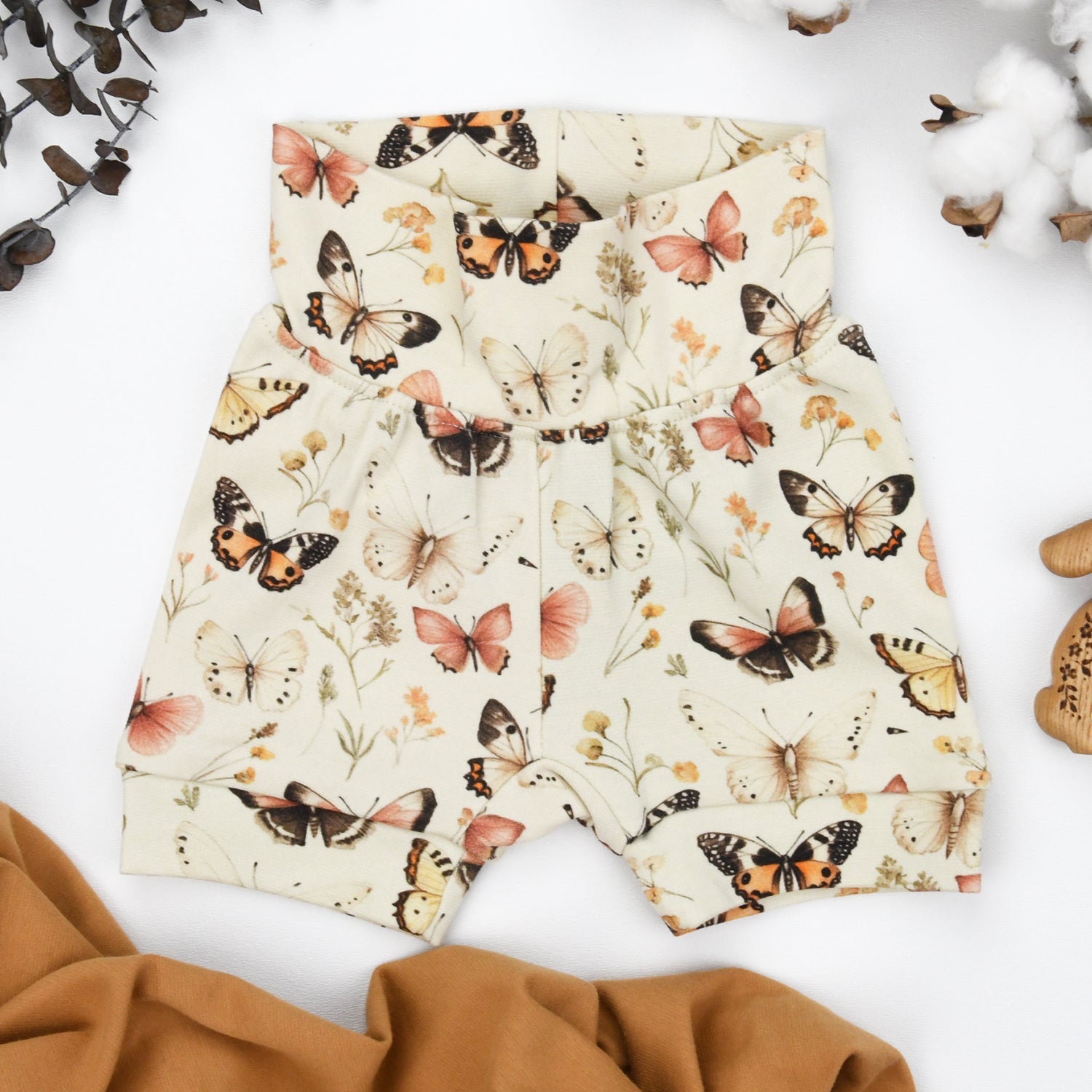 Organic Cotton High Waist Baby Shorts, Audrey