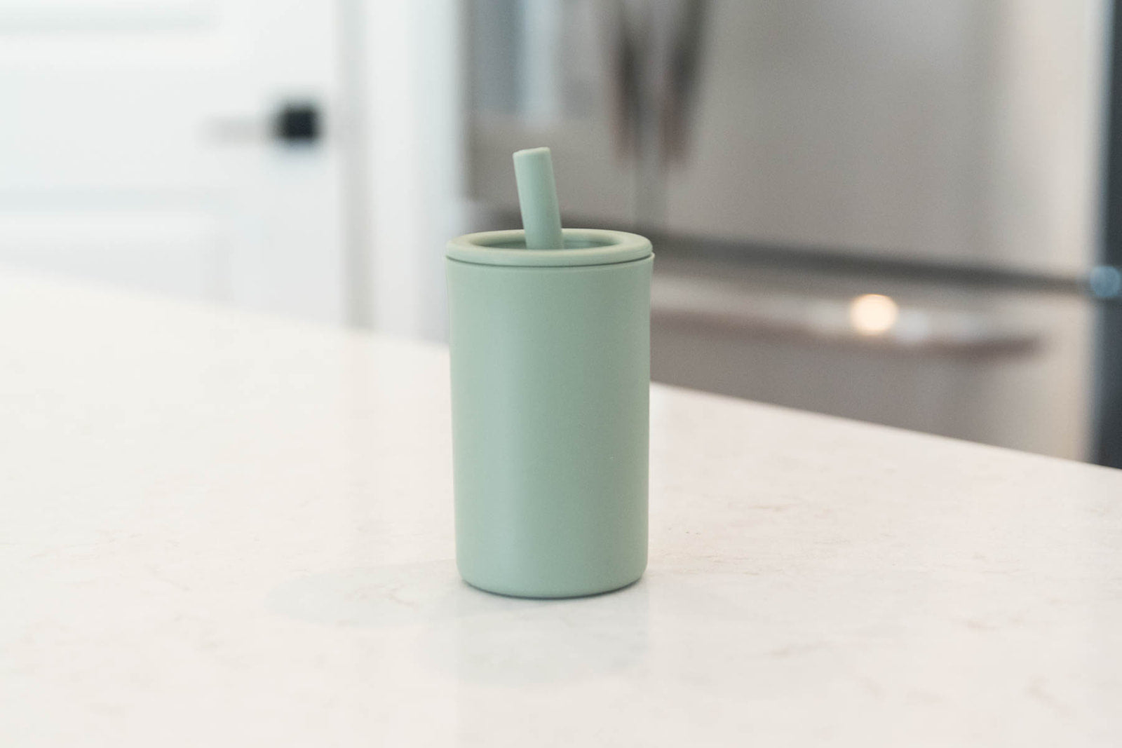 Sage Silicone Straw Cup