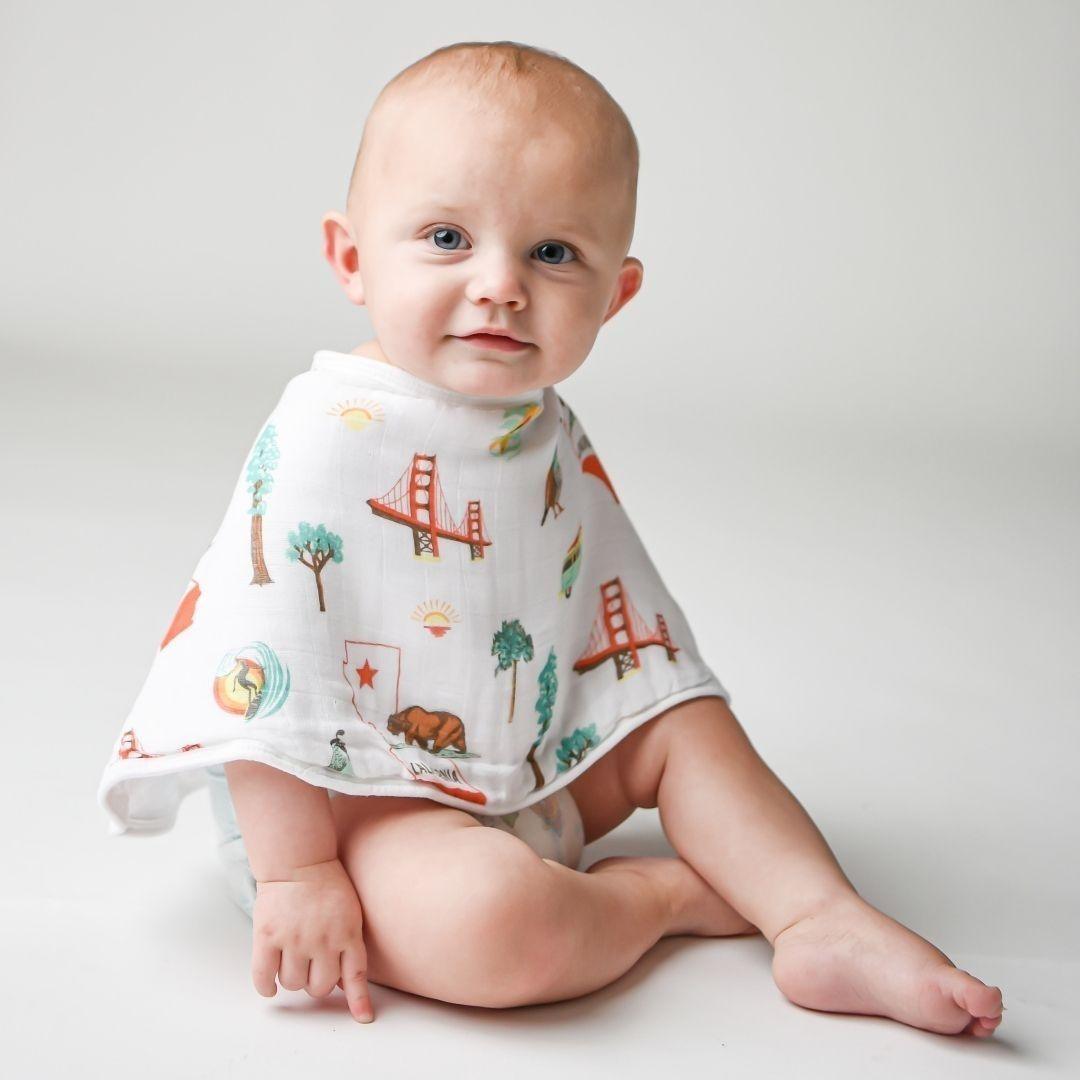 California Baby Gift Set: Muslin Swaddle & Bib | Organic Cotton