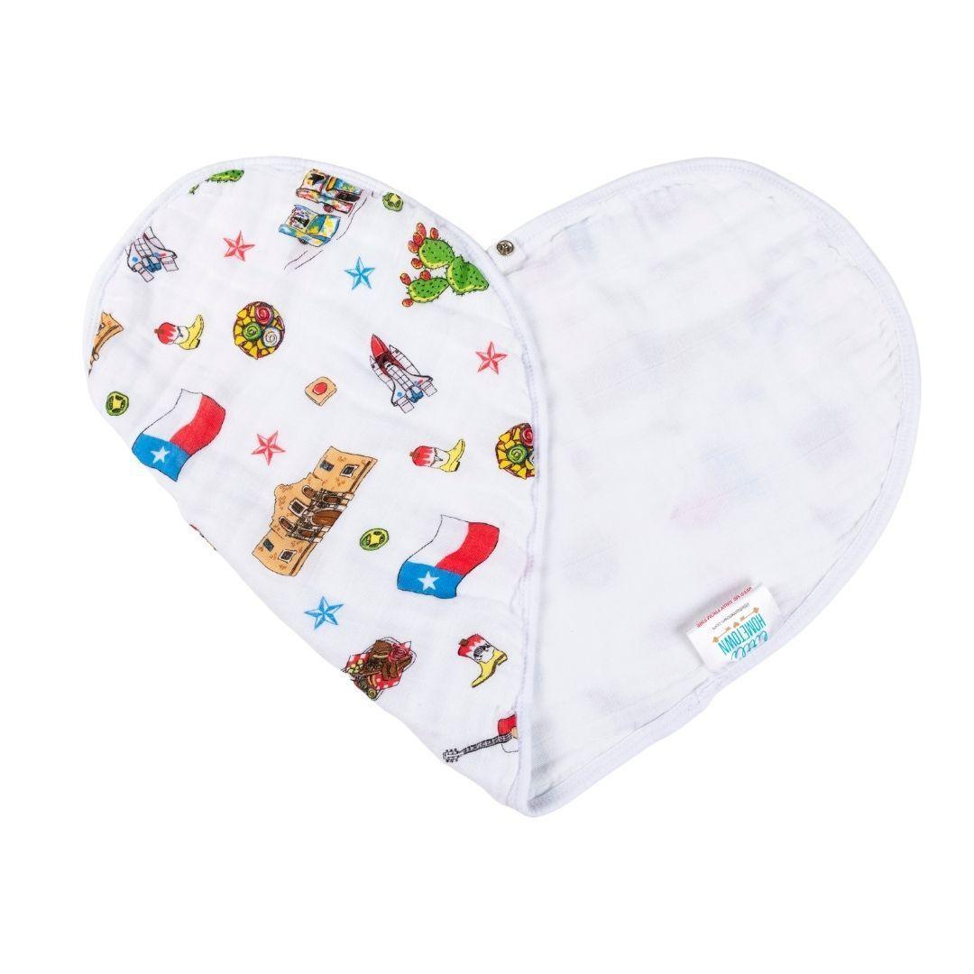 Texas Baby Gift Set: Muslin Swaddle & Bib | Organic Cotton