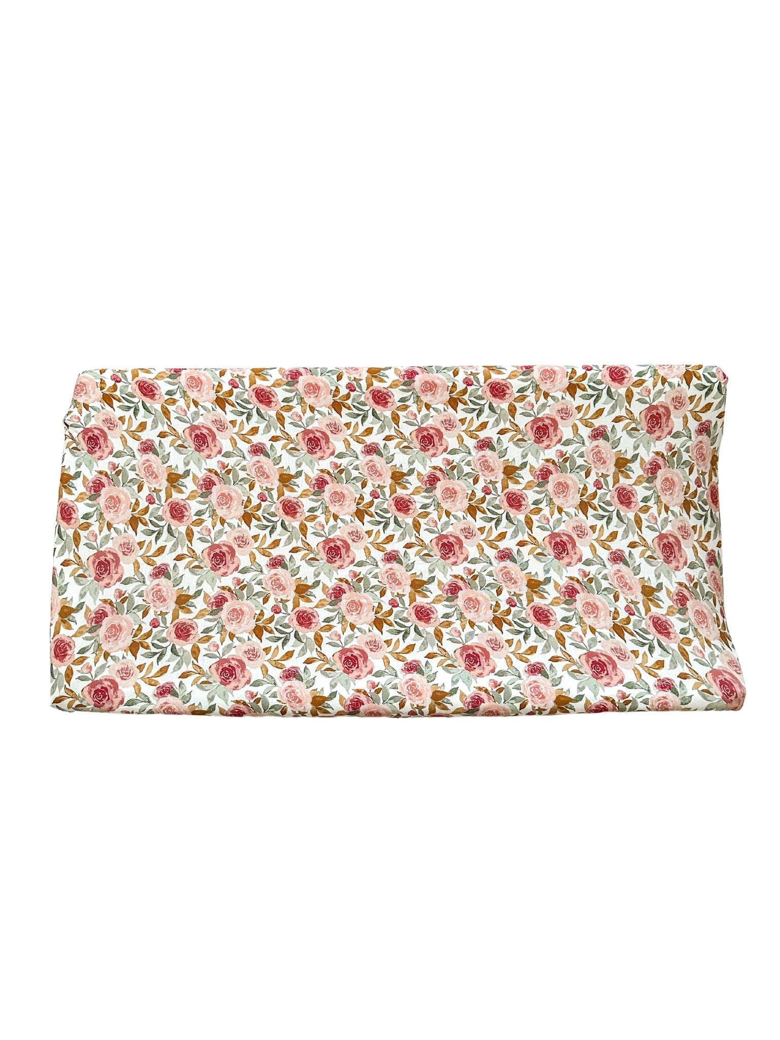 Dusty Pink Floral Bamboo Changing Pad Cover