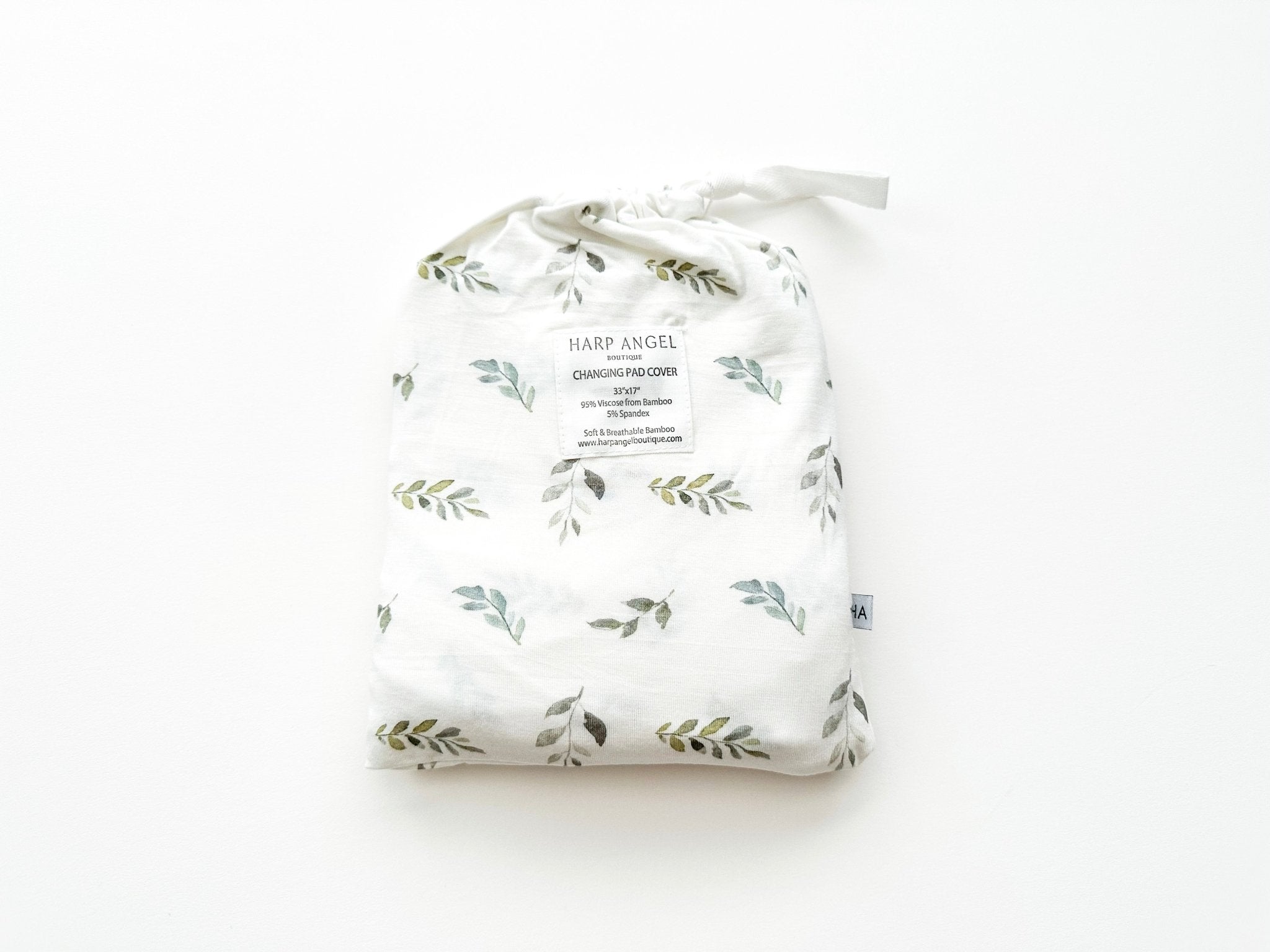 Green Leaves Bamboo Changing Pad Cover | Bassinet & Lounger Cover