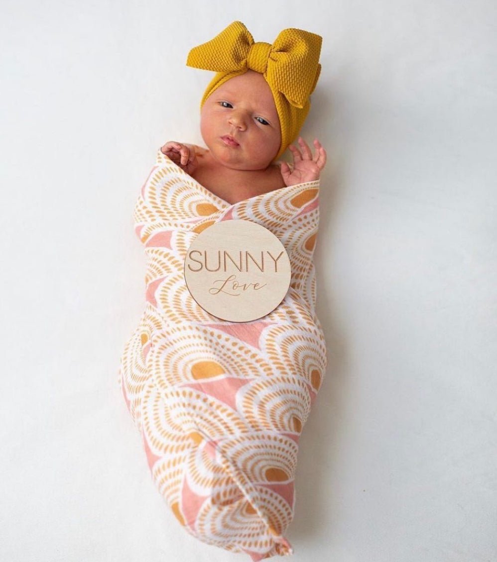 Vintage Sunshine Bamboo Baby Stretch Swaddle Blanket