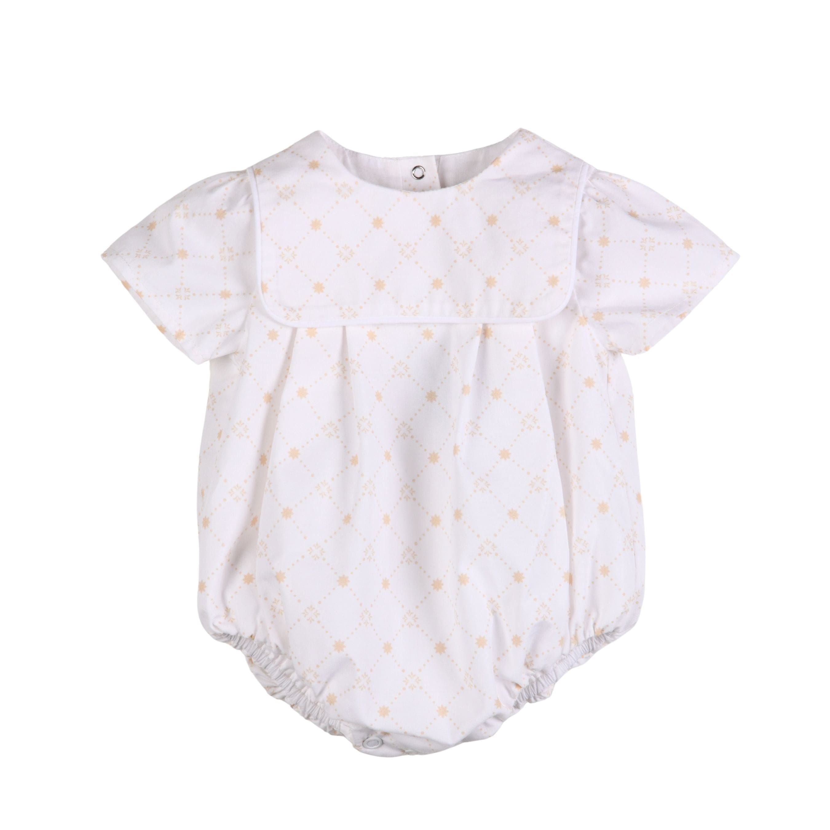 BARRY | Boys White & Beige Organic Cotton Shortie