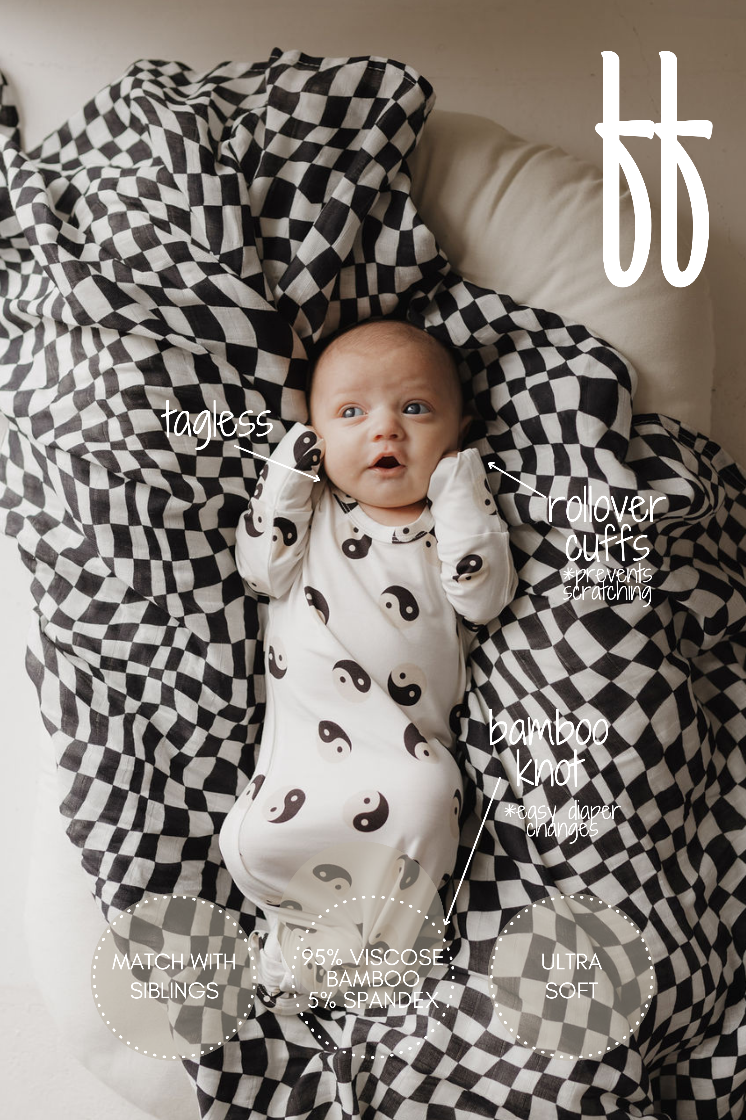 Bamboo Knotted Gown | Black & White Yin-Yang