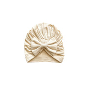 Cream Bamboo Newborn Baby Bow Hat