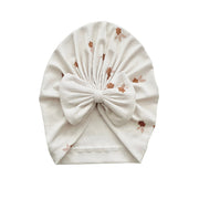 Fleur Ribbed Bow Turban Baby Hat