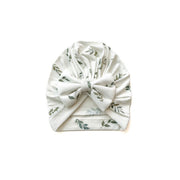 Green Leaves Baby Girl Bow Hat