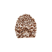 Leopard Baby Bow Hat Bamboo Soft Newborn Girl