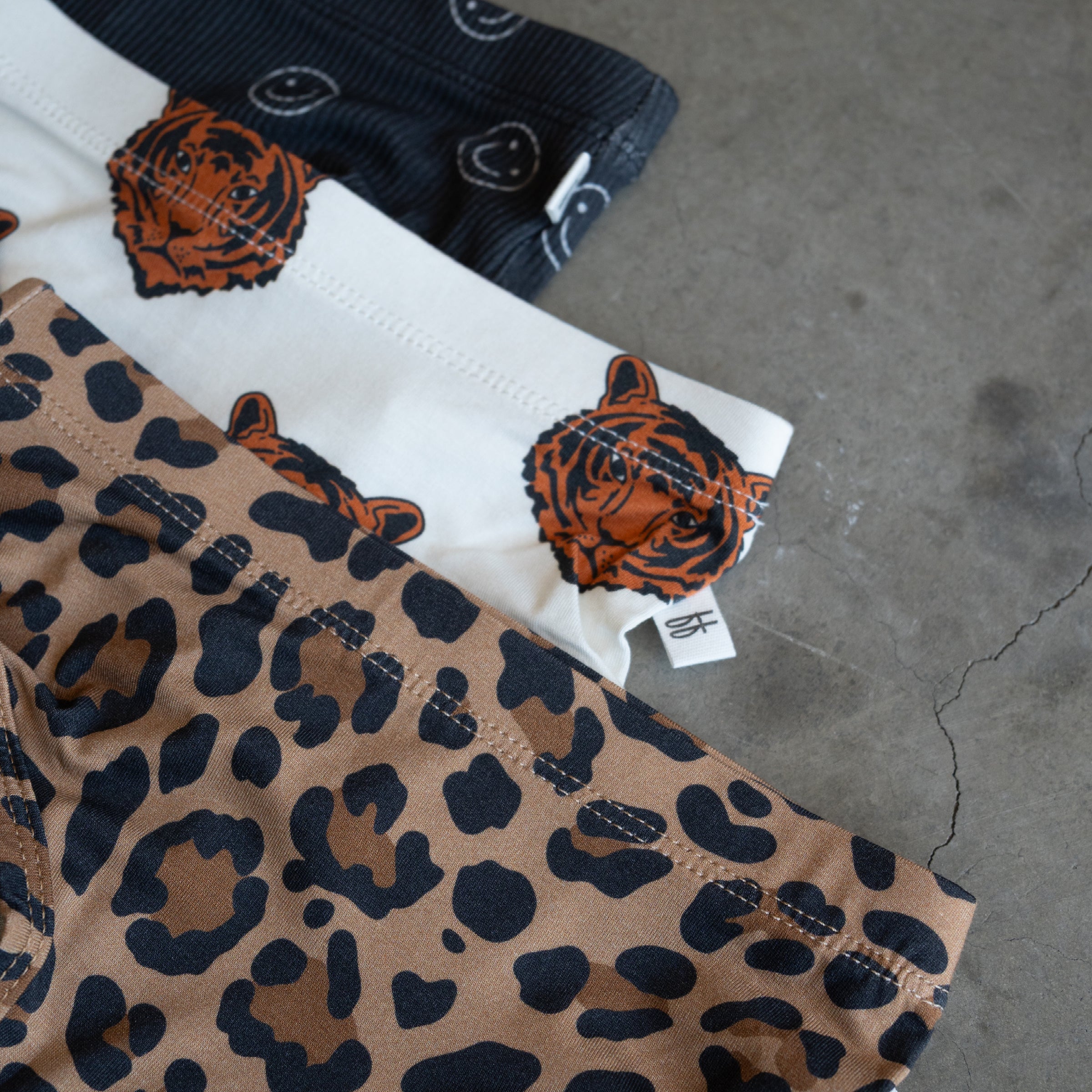 Girl's Bamboo Briefs (3 Pack) | Leopard, Tigers & Smiley Ribbed