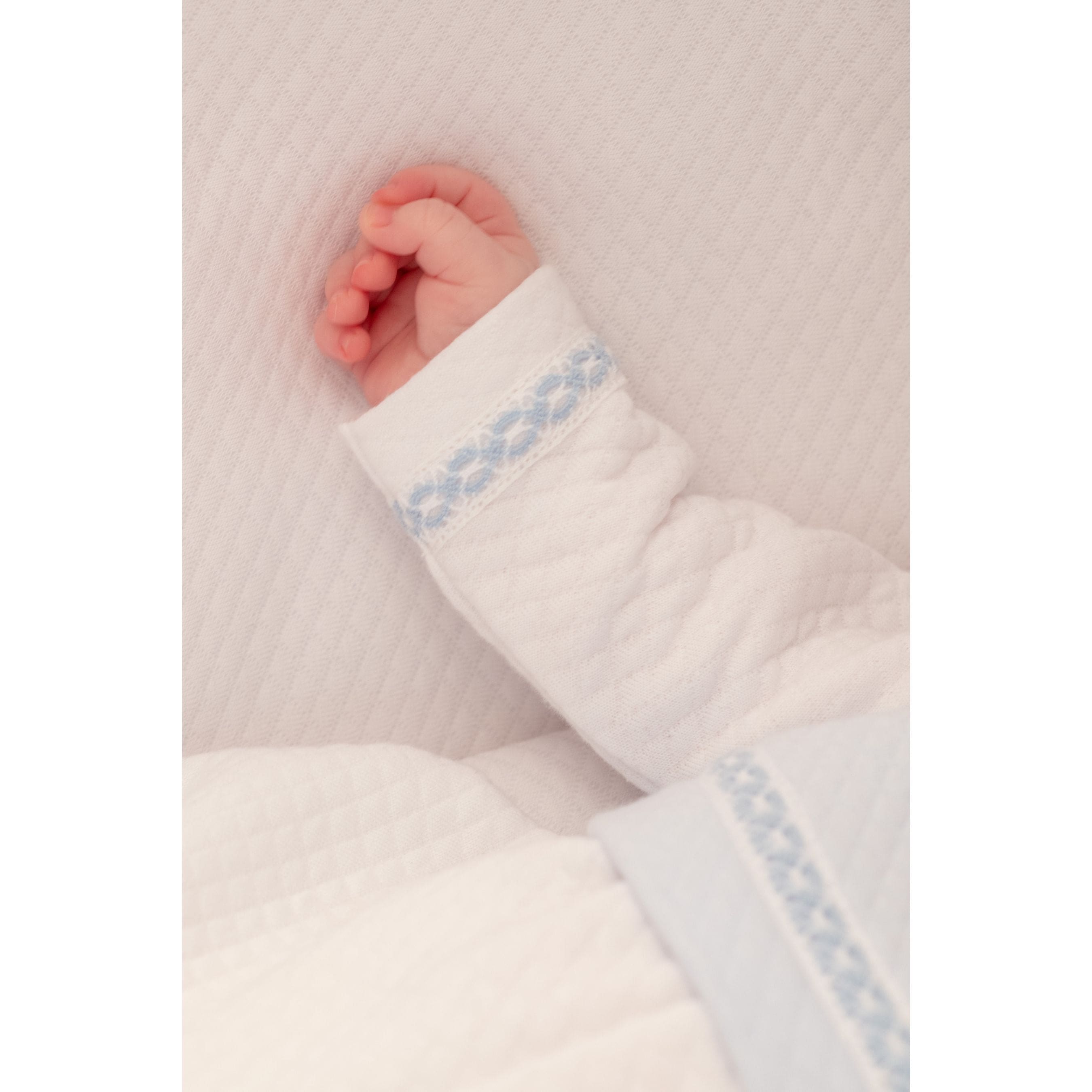 Boys White & Blue Quilted Cotton Gown Set (3)