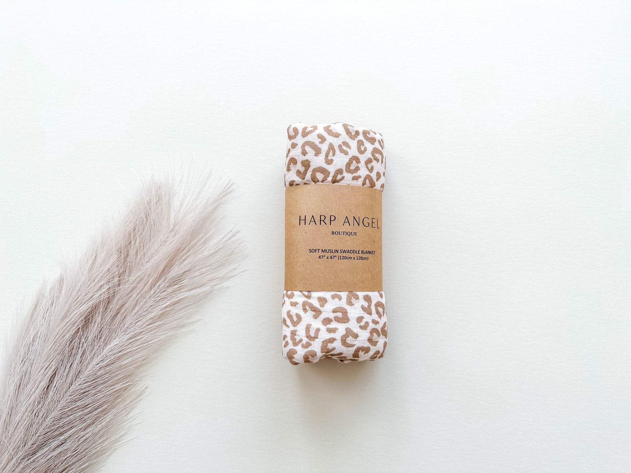 Brown Leopard Muslin Swaddle Blanket