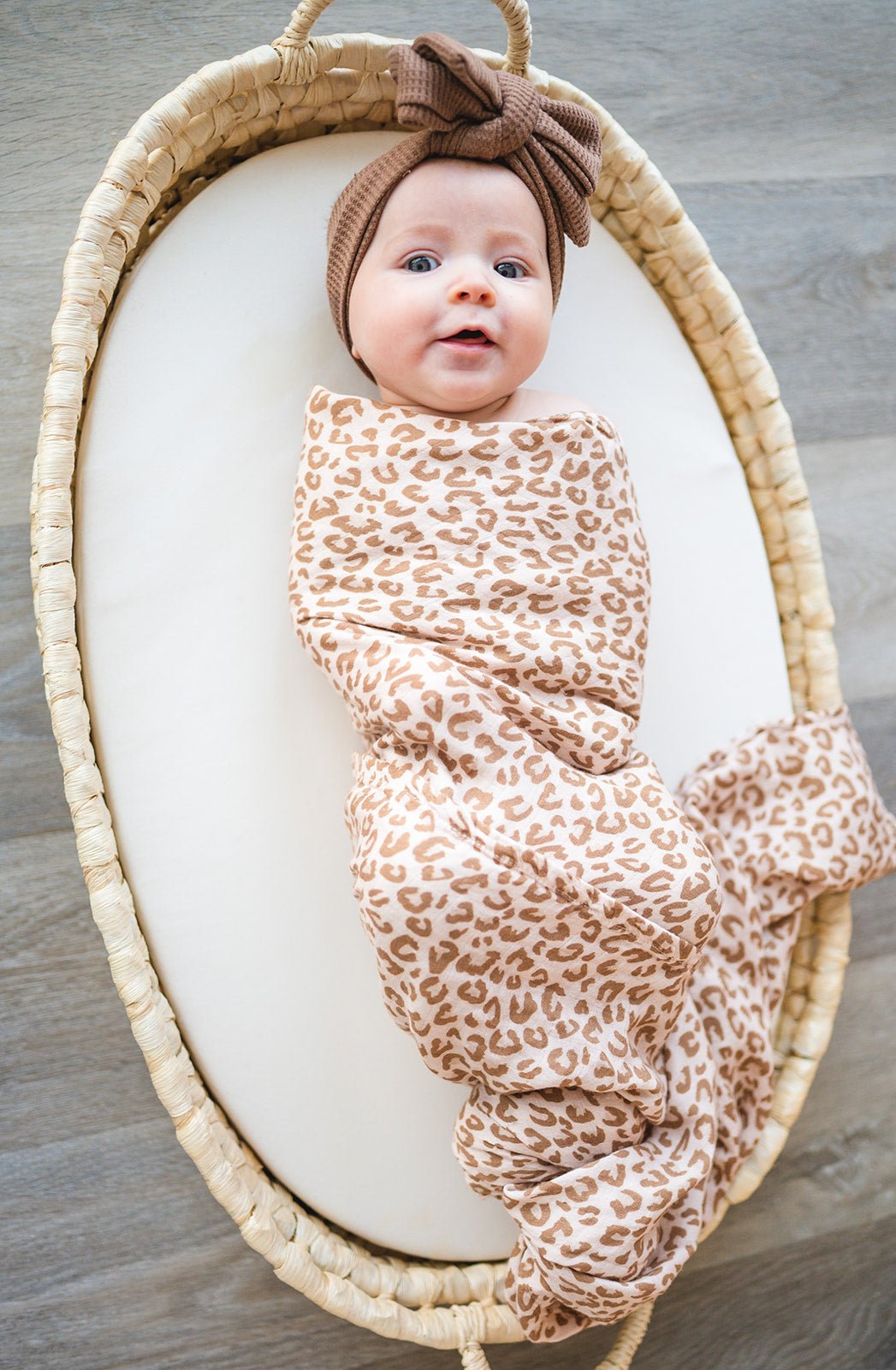 Brown Leopard Muslin Swaddle Blanket
