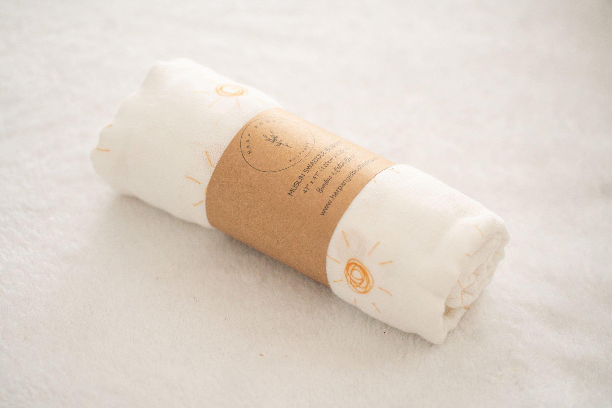 Brown Sun Muslin Swaddle Blanket