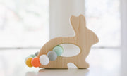 Bunny Wooden Grasping Toy with Teething Beads