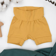 Organic Cotton High Waist Baby Shorts, Butterscotch