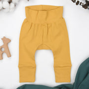 Organic Cotton High Waist Baby Pants, Butterscotch