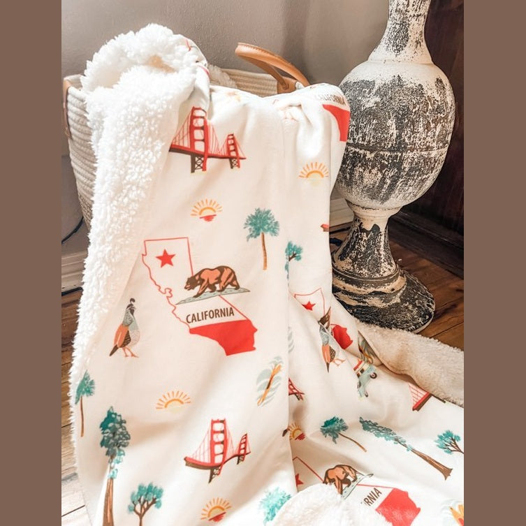 California Plush Throw Blanket 60x80 Hometown Keepsake for Home