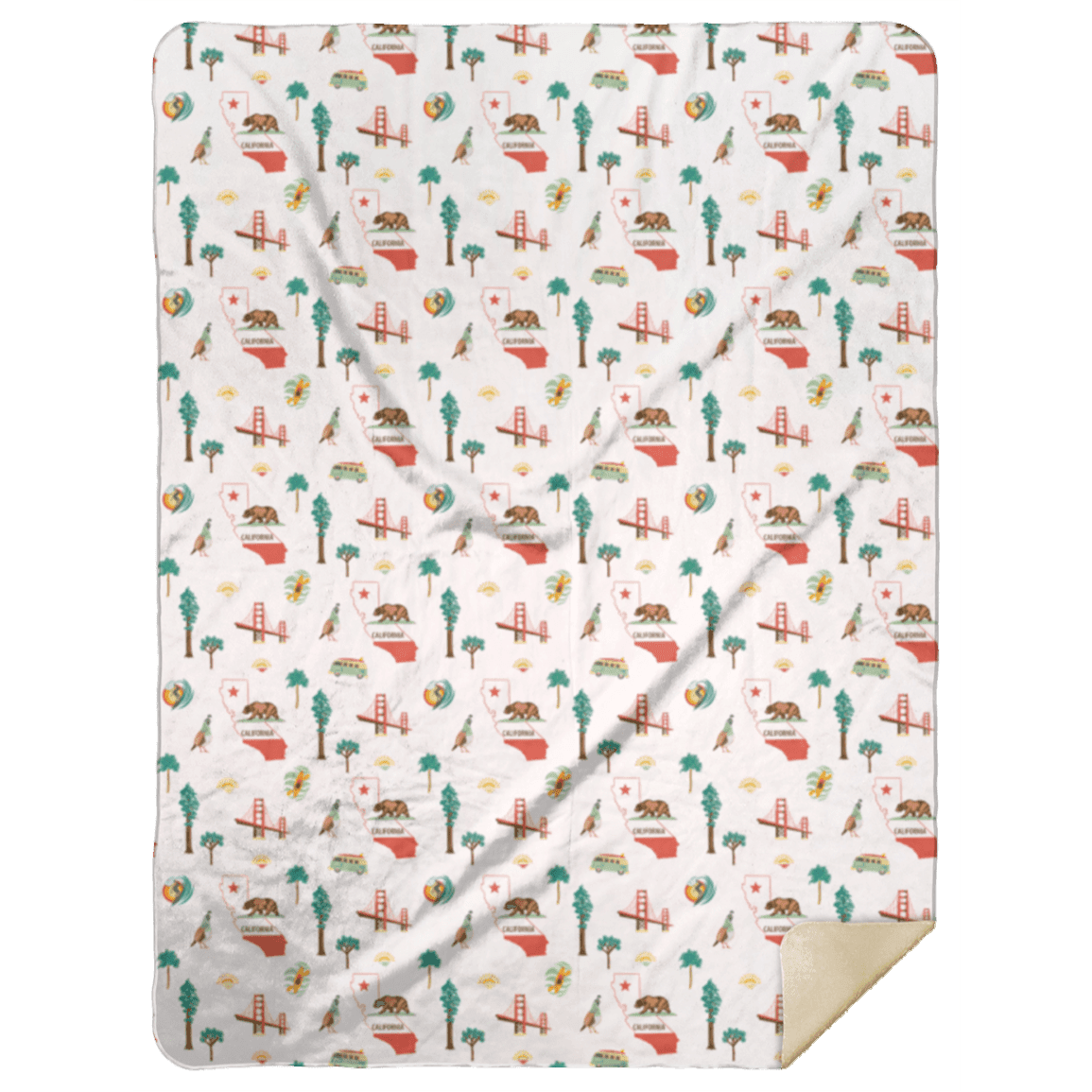 California Plush Throw Blanket 60x80 Hometown Keepsake for Home