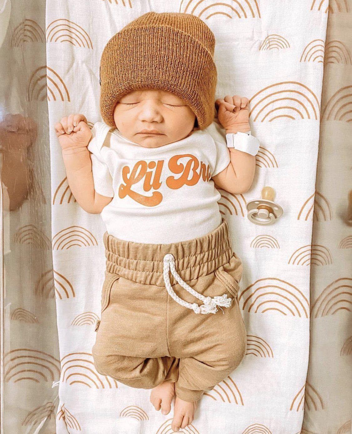 Caramel Rainbow Muslin Swaddle Blanket