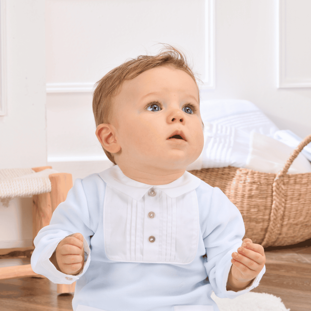 CHARLES | Boys Blue Velour All-in-One