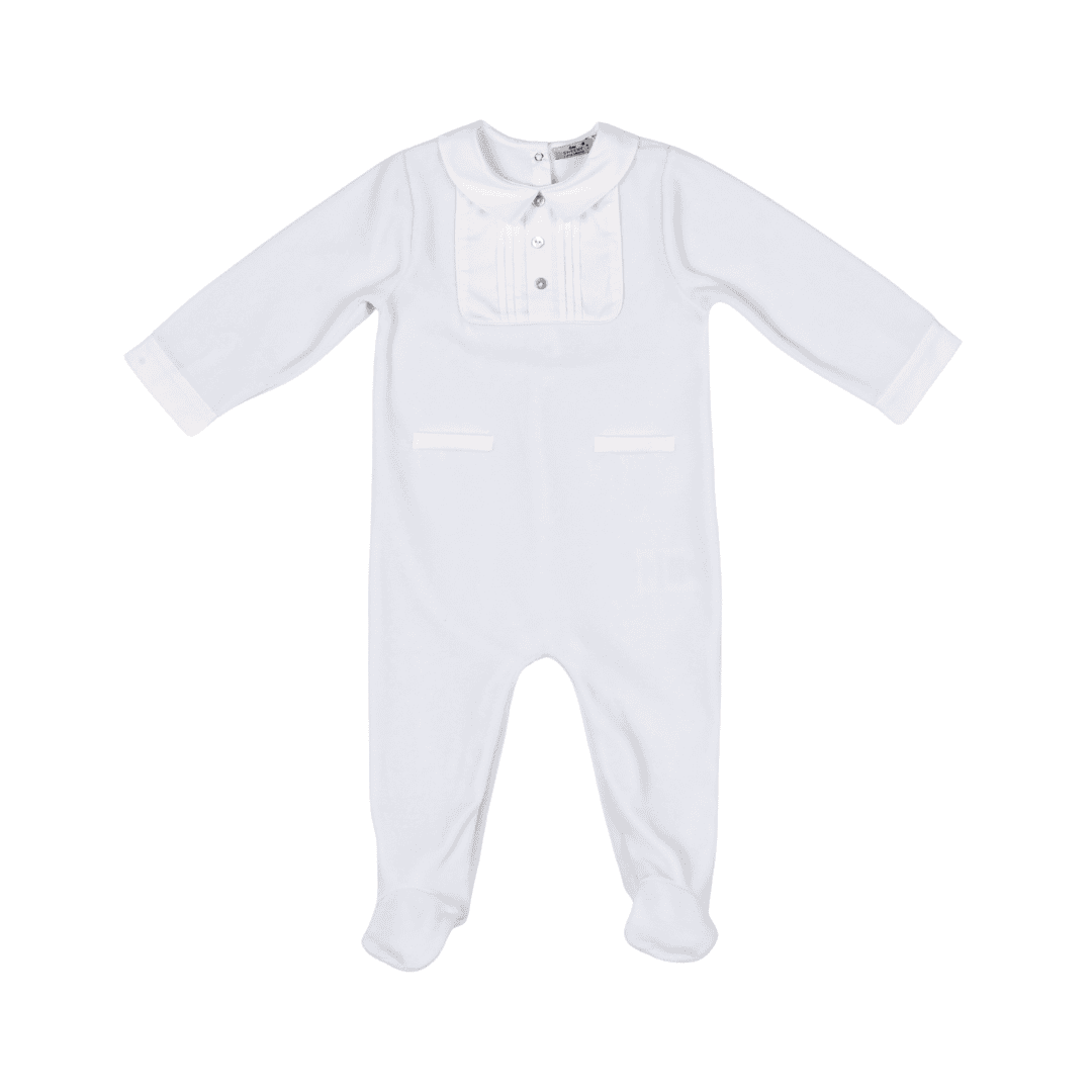 CHARLES | Boys Blue Velour All-in-One