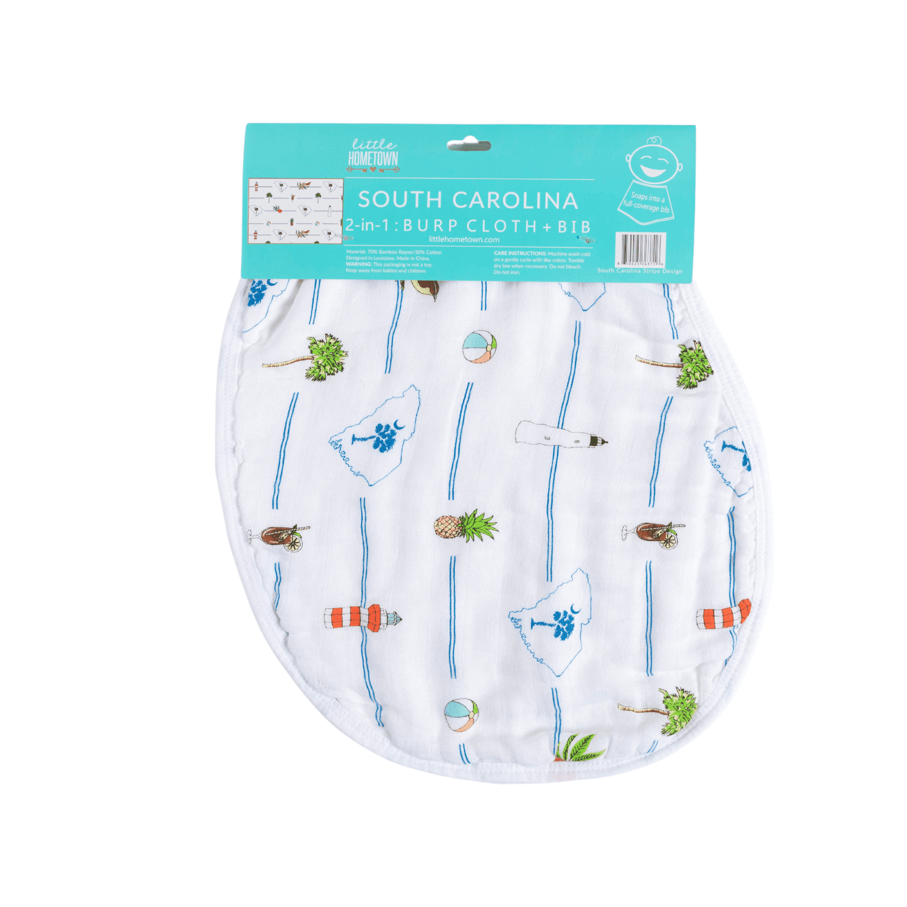 South Carolina Newborn Gift Set: Muslin Swaddle & Bib