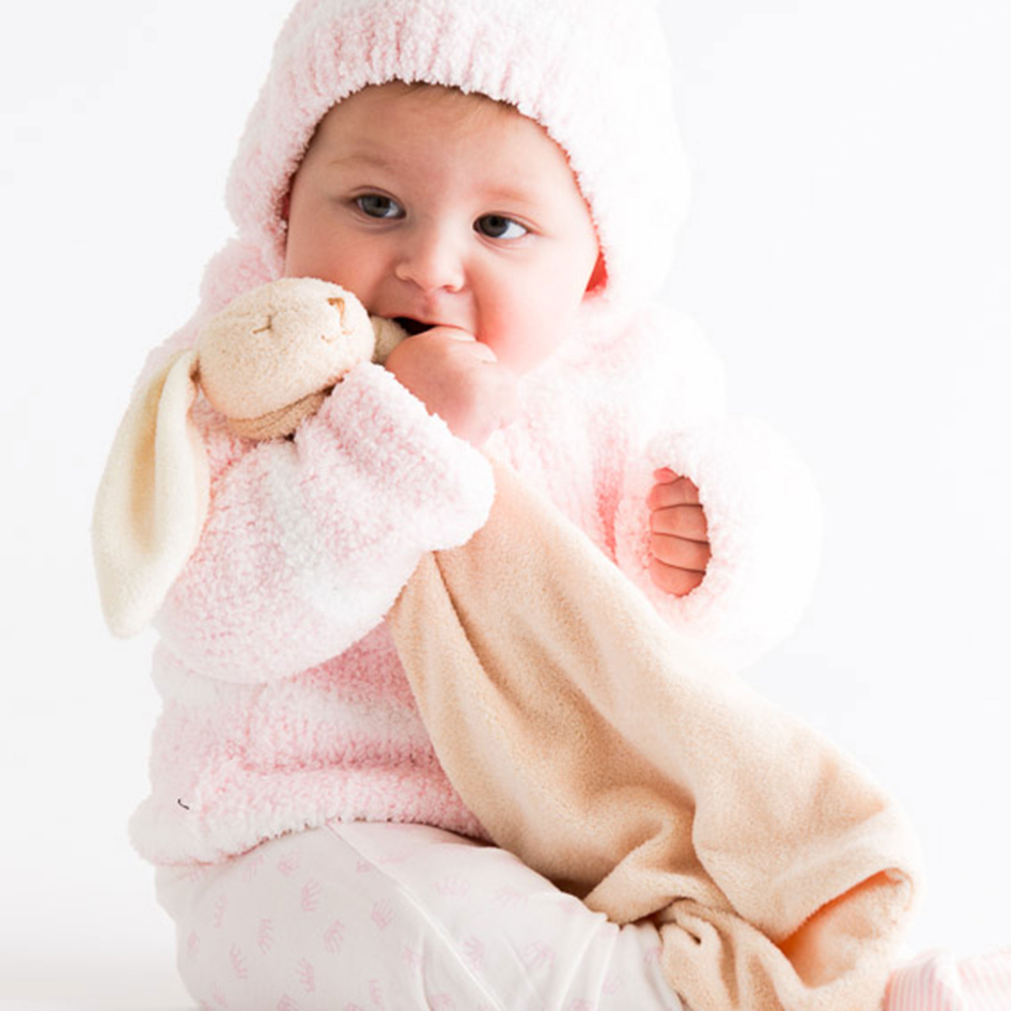 Chenille - Pretty Pink & Ivory Stripe Hooded Jacket