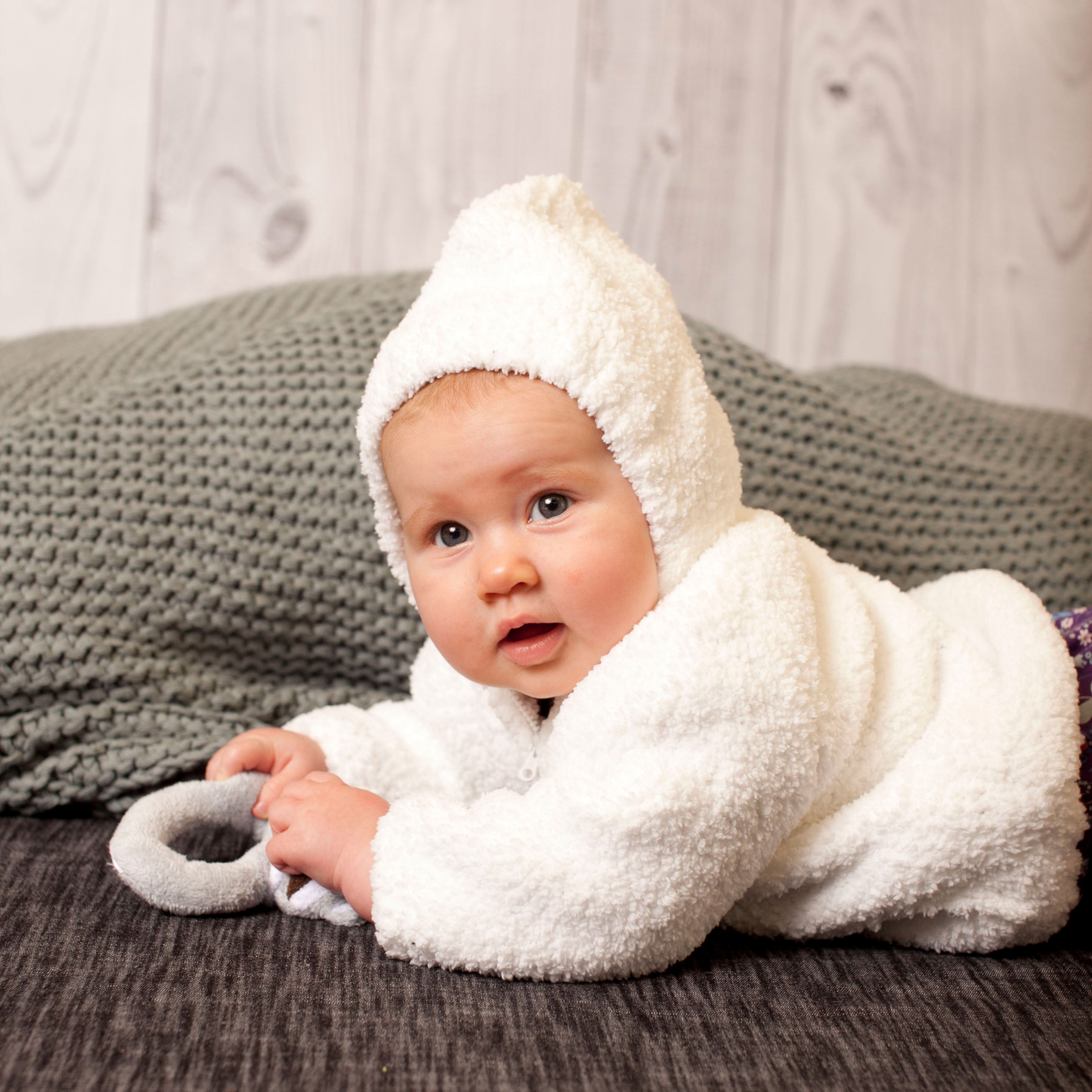 Chenille - White Hooded Jacket