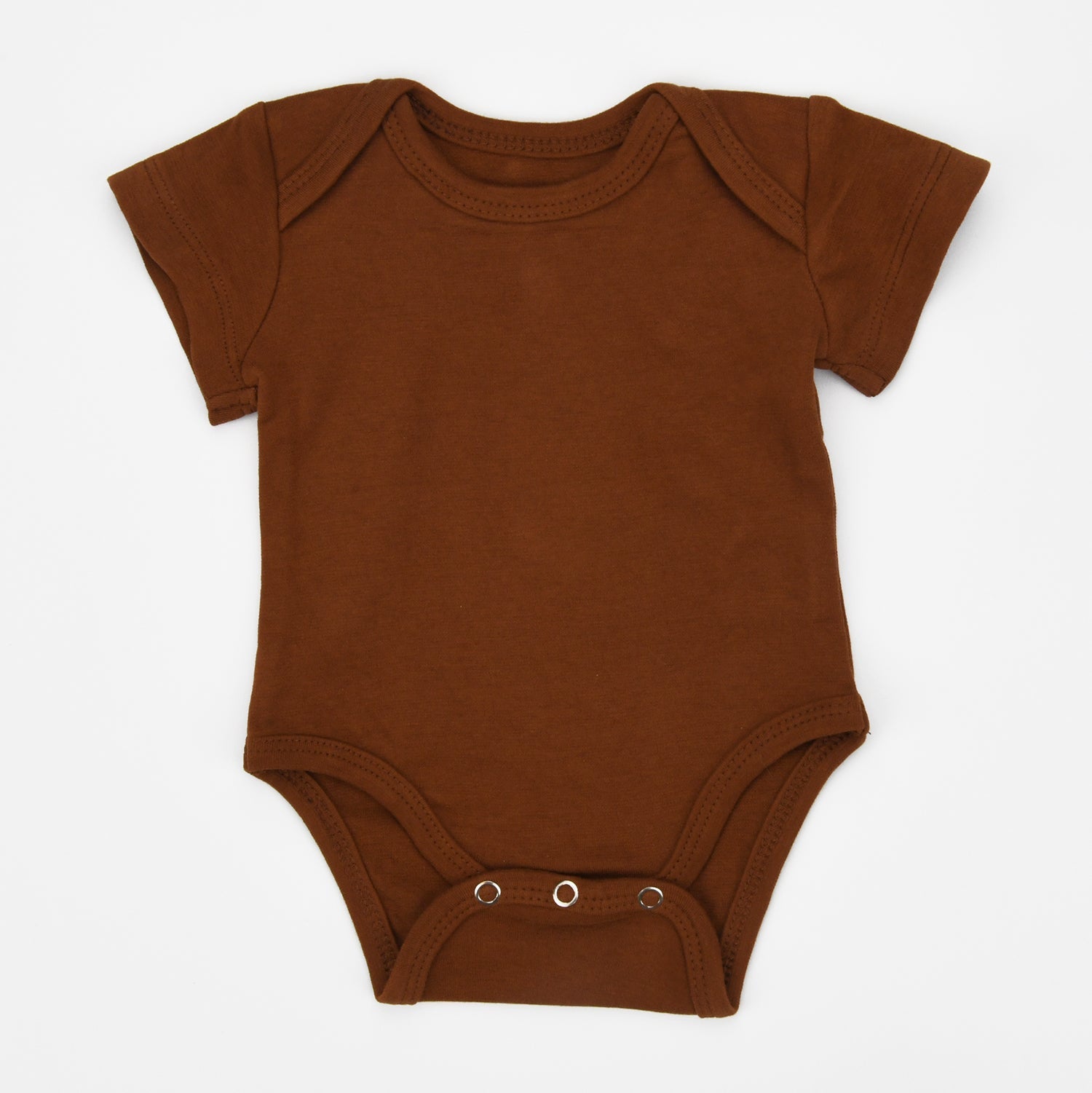 Organic Cotton Short Sleeve Baby Bodysuit, Chestnut