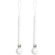 Pacifier Clips in White, 2 Pack