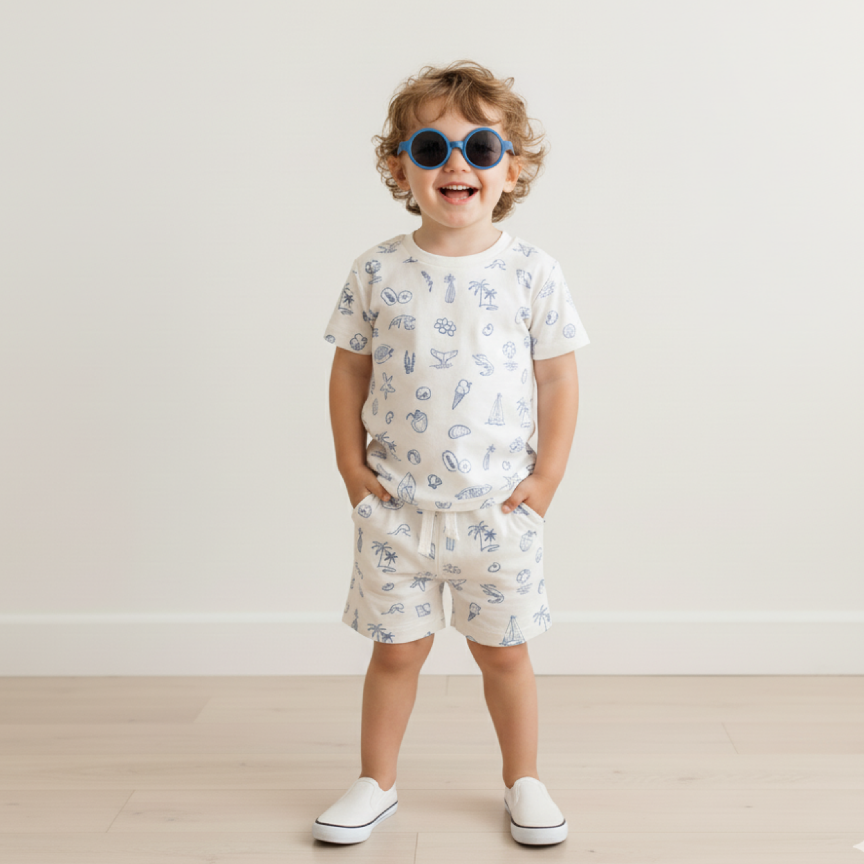 Organic Tee & Shorts Set - Coastal