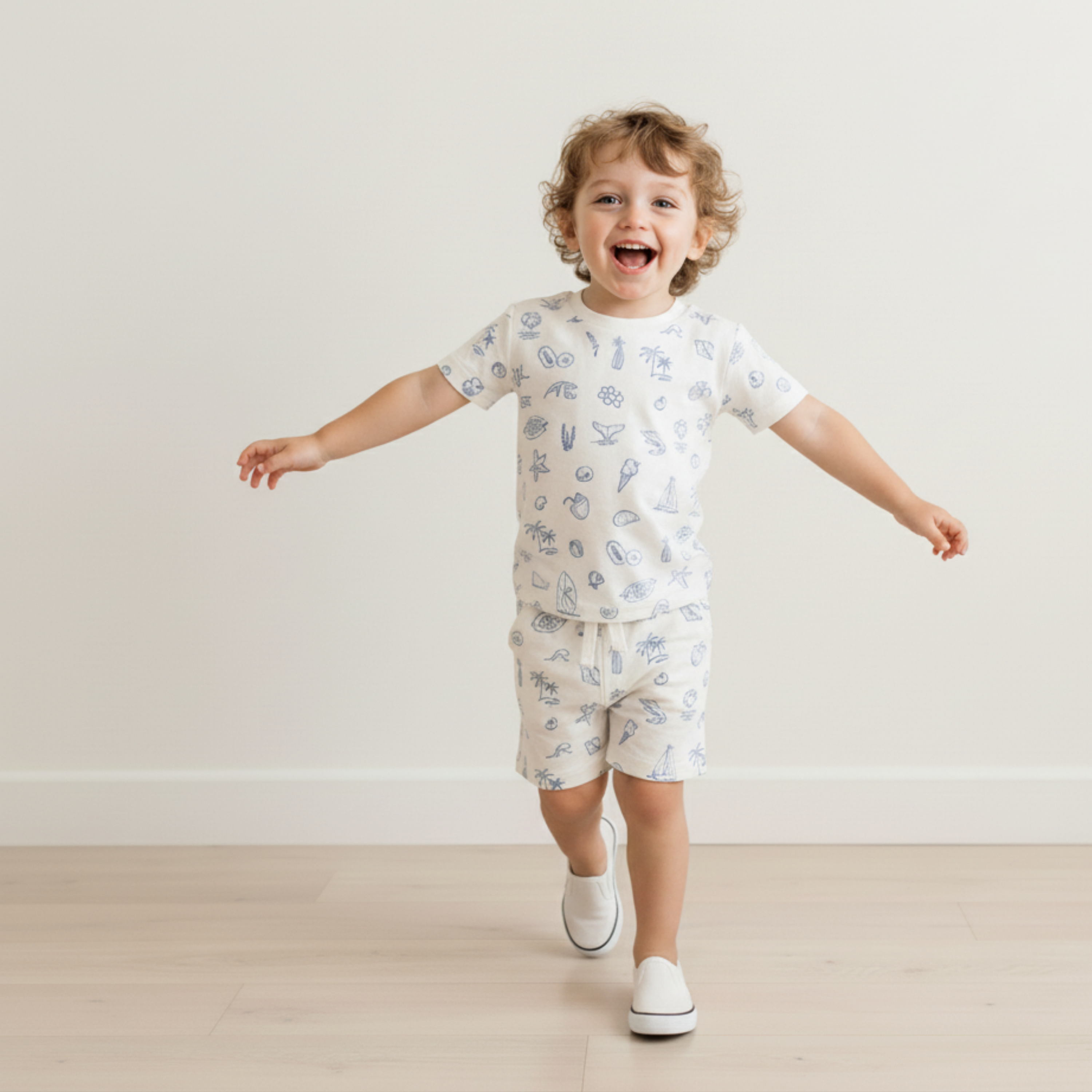 Organic Tee & Shorts Set - Coastal