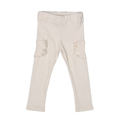 COLEEN | Girls Ivory Ribbed Jersey Leggings